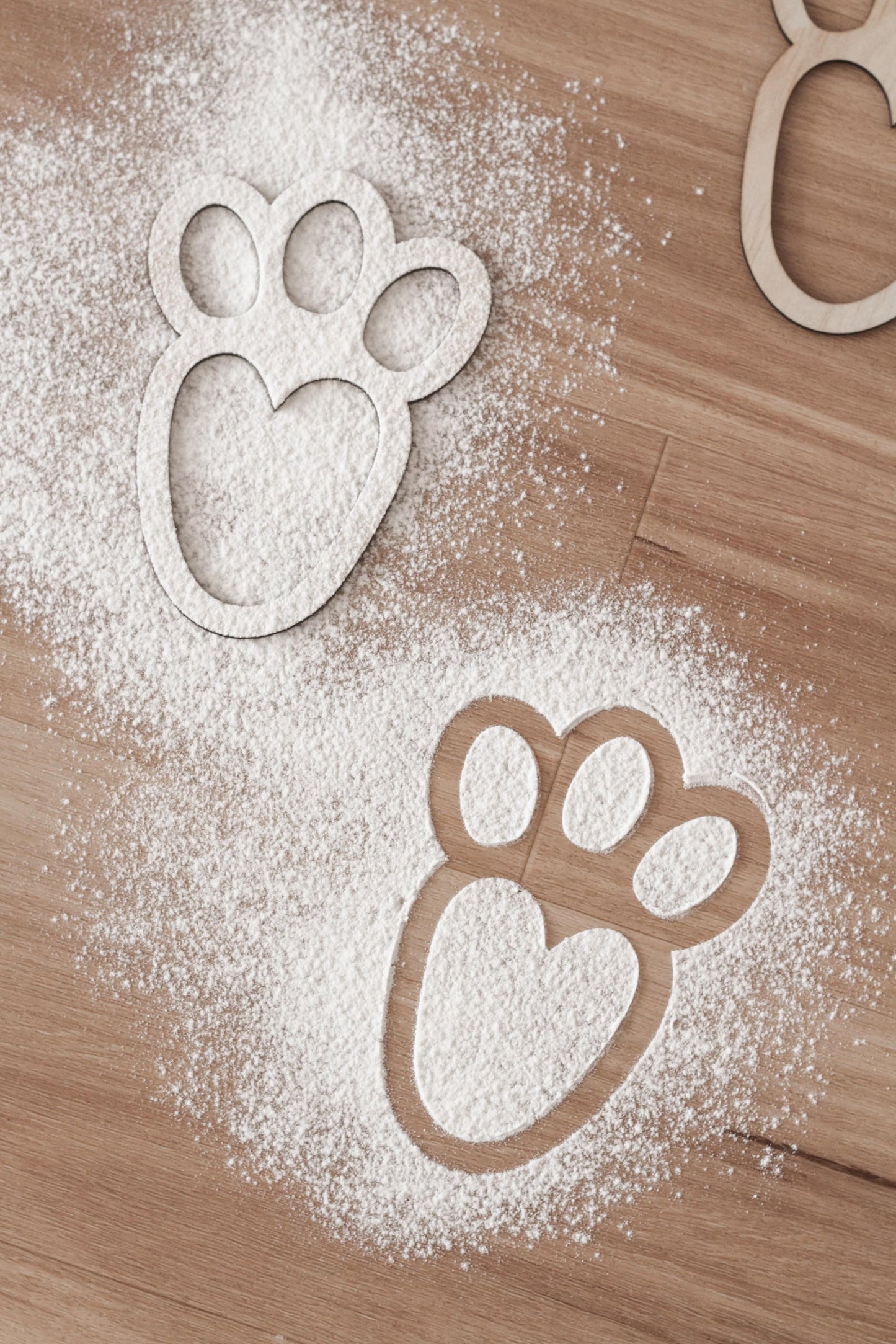 Wooden Easter Bunny Foot Print Set