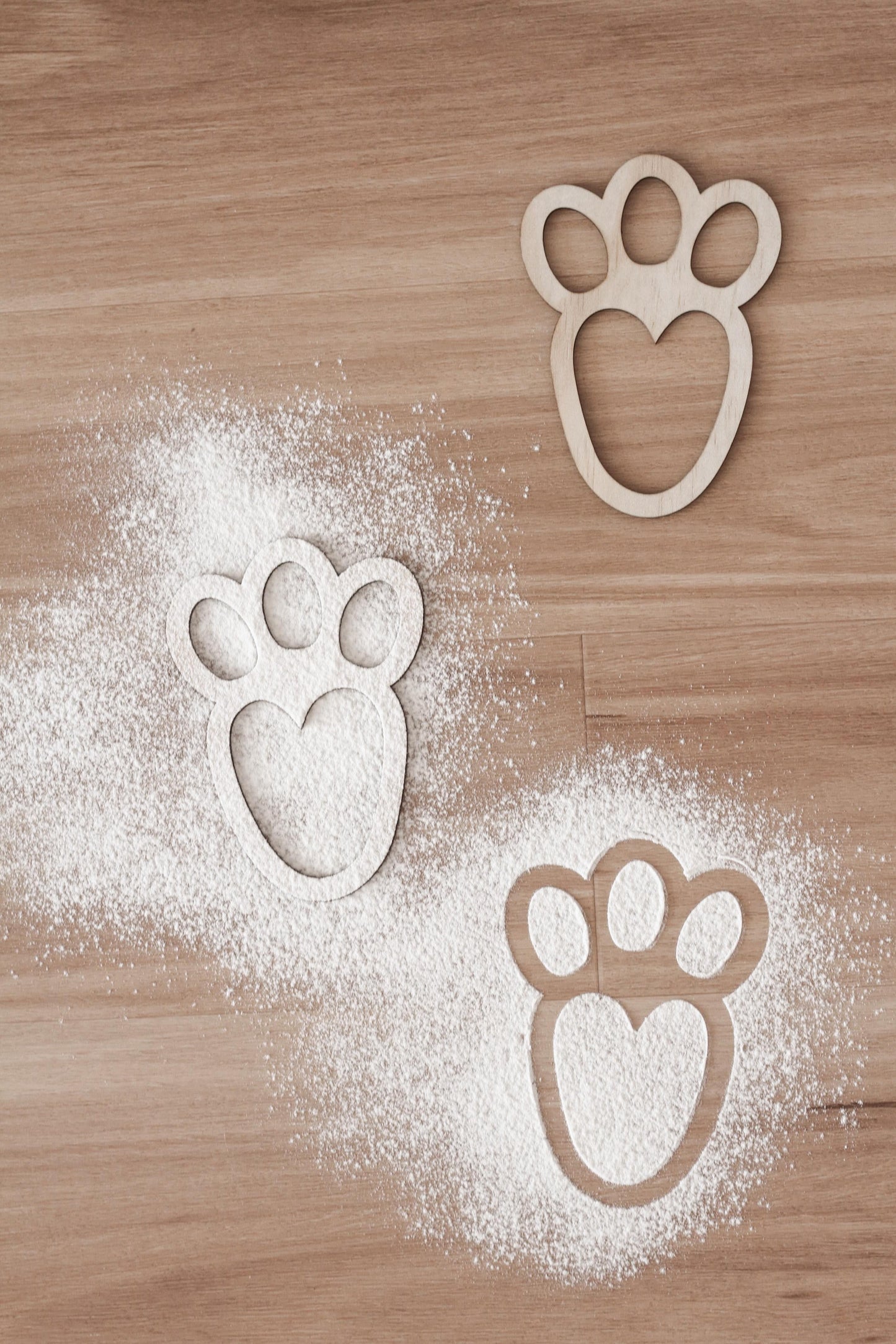 Wooden Easter Bunny Foot Print Set