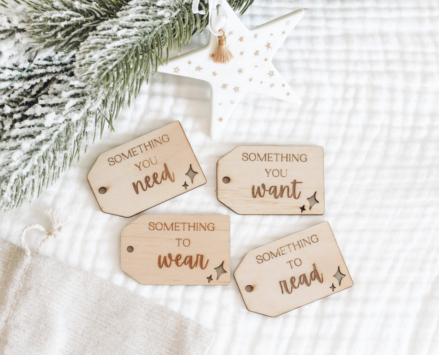 Want Need Wear Read Christmas Gift Tag Set