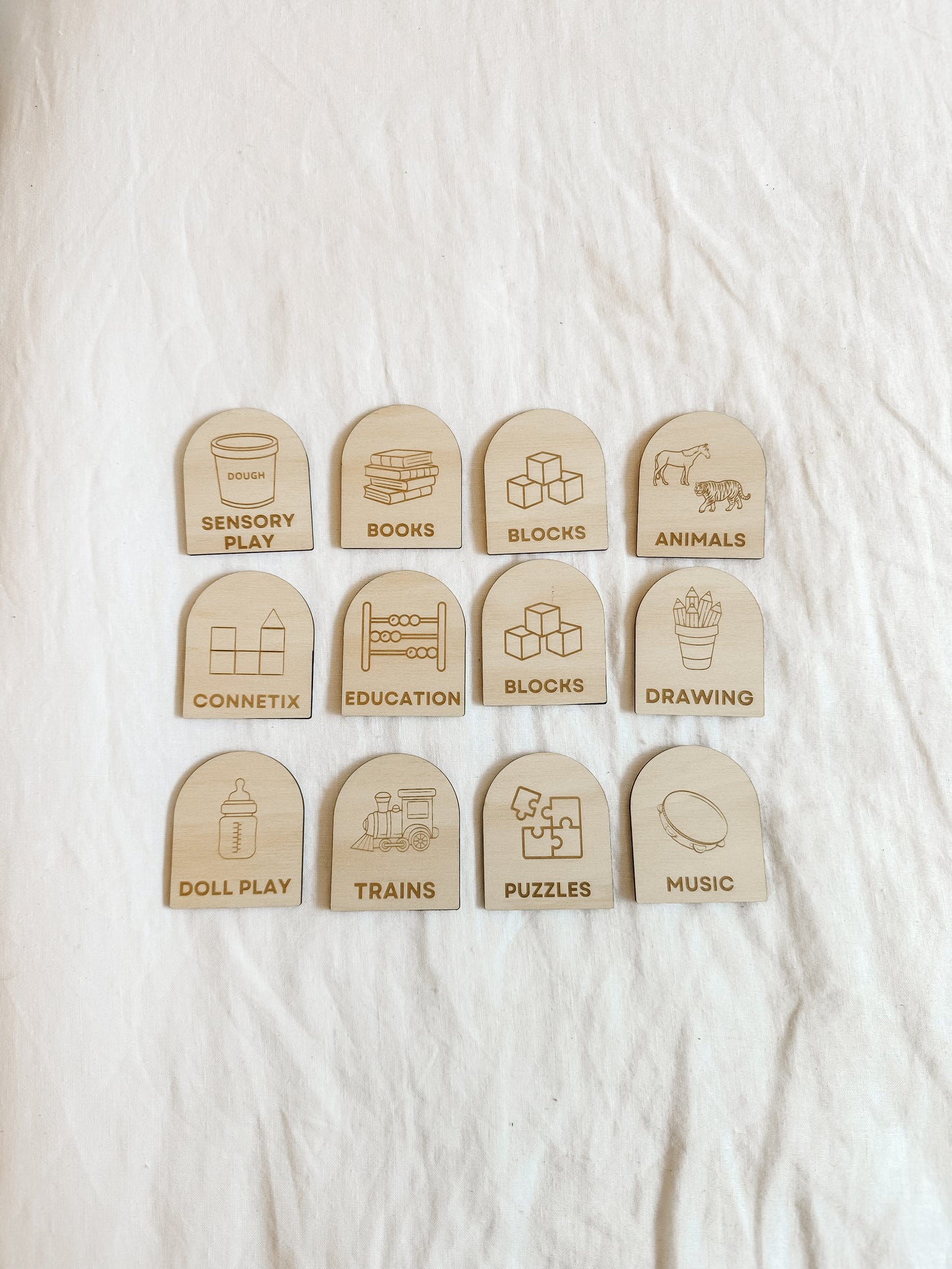 Wooden Toy Storage Tub Labels | Trofast Labels | Storage Label Set | Playroom Decor