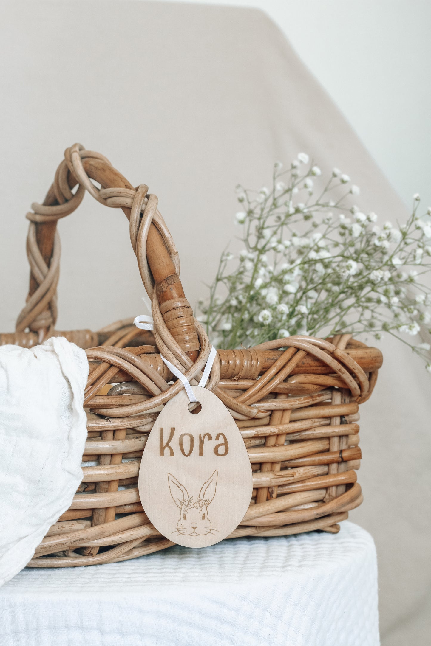 Personalised Easter Basket Name Tag - Floral