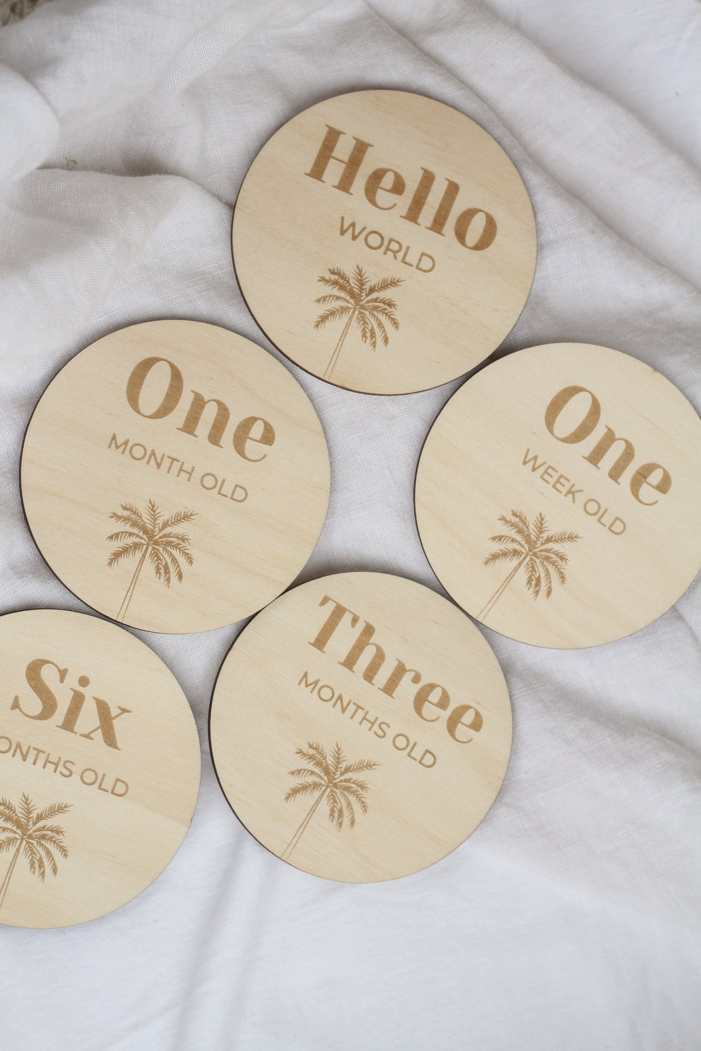 Palm Tree Milestone Disc Set of 5