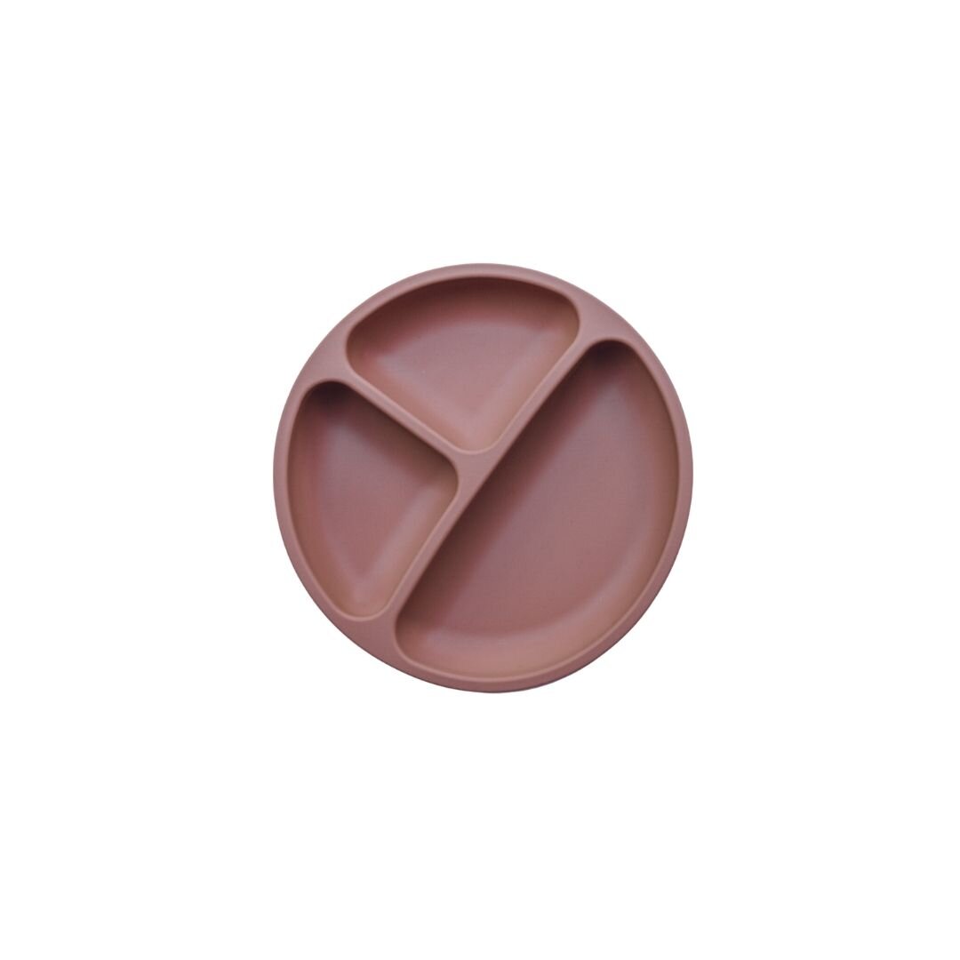 Silicone Divided Plate - Rust
