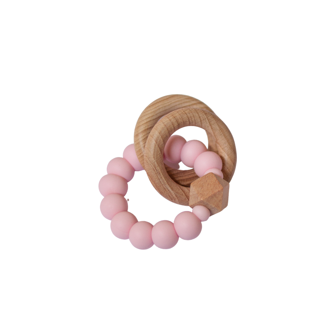Rattle Teether - Baby Pink