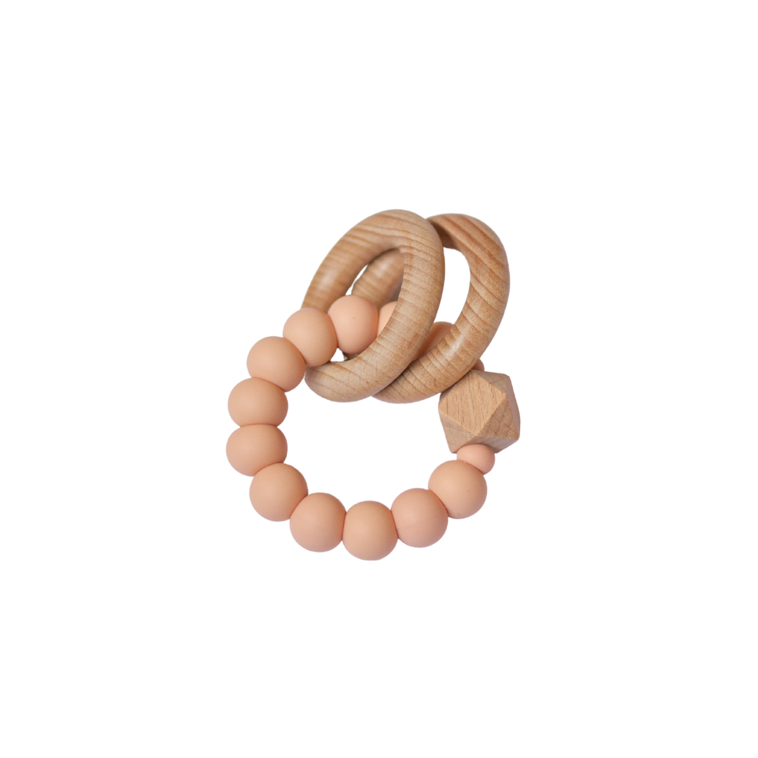 Rattle Teether - Peach
