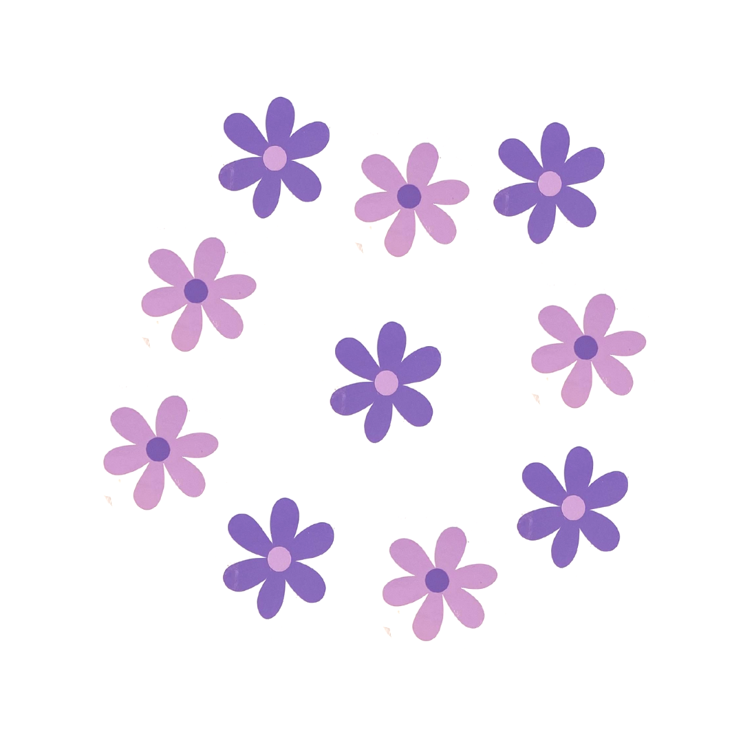 Purple Flower Vinyl Stickers | Set of 10