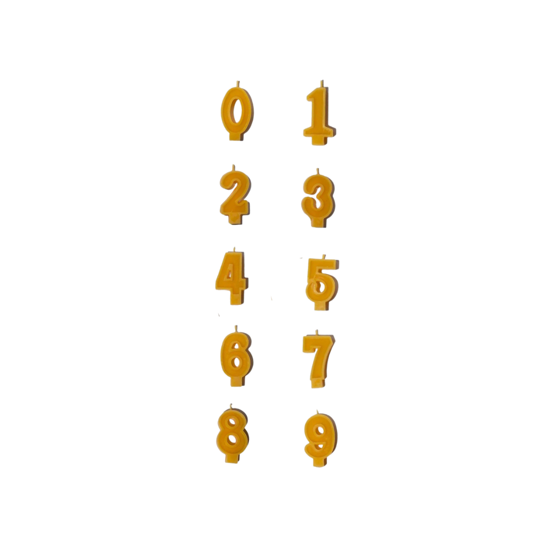 Beeswax Number Candle