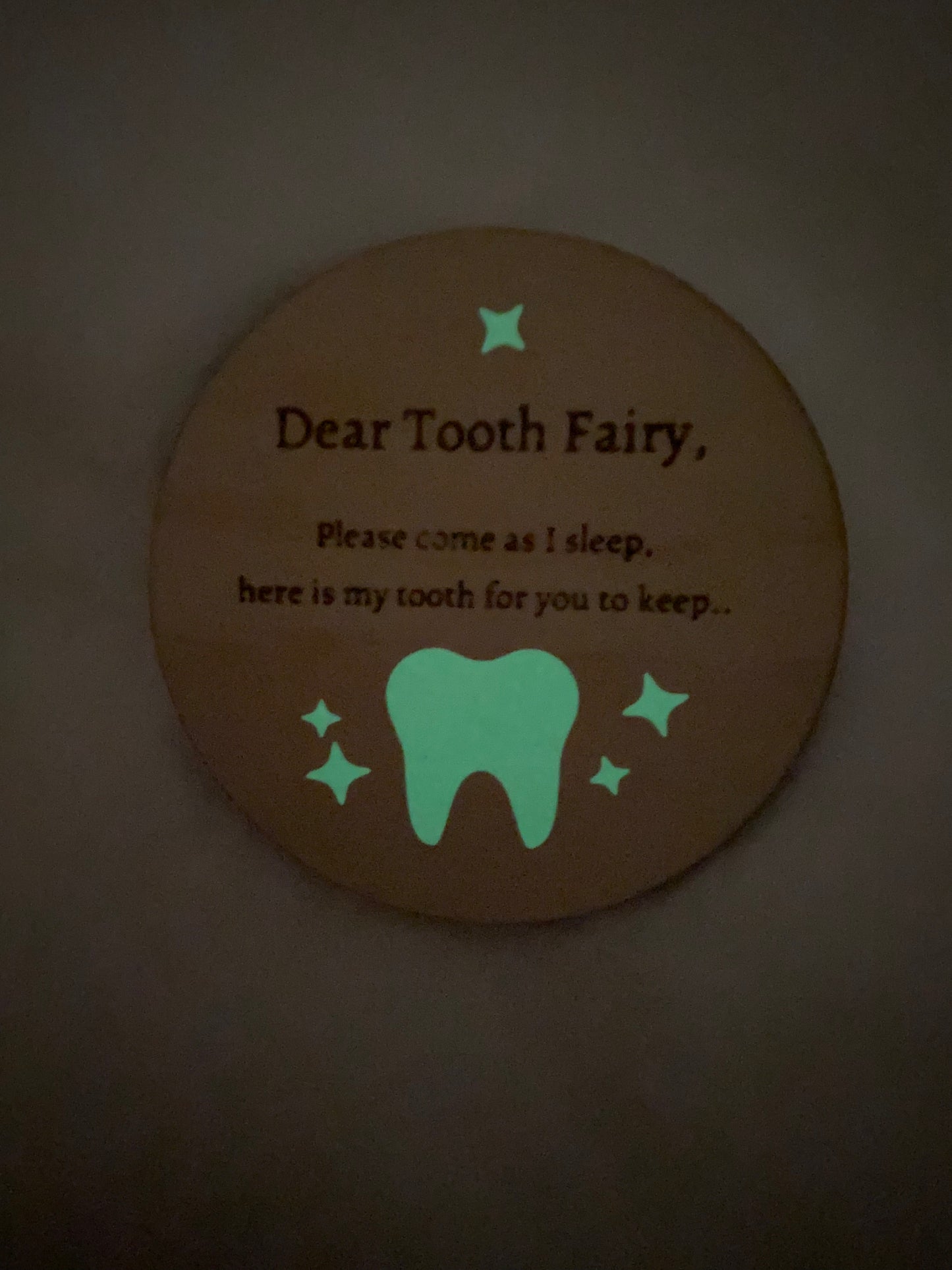Personalised Glow In The Dark Tooth Fairy Disc