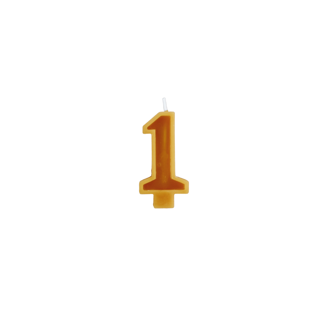 Beeswax Number Candle