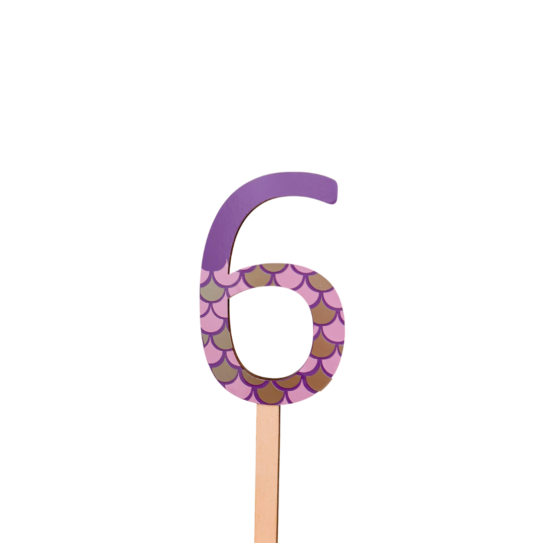 Wooden Number Design Cake Topper