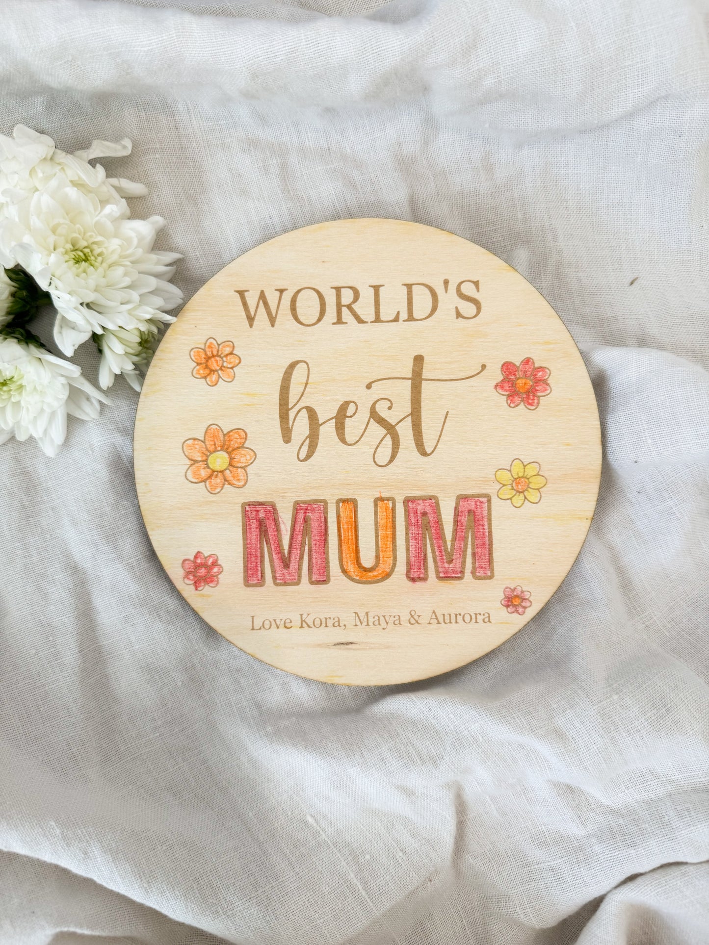 Personalised World’s Best Mum | Colour In Disc