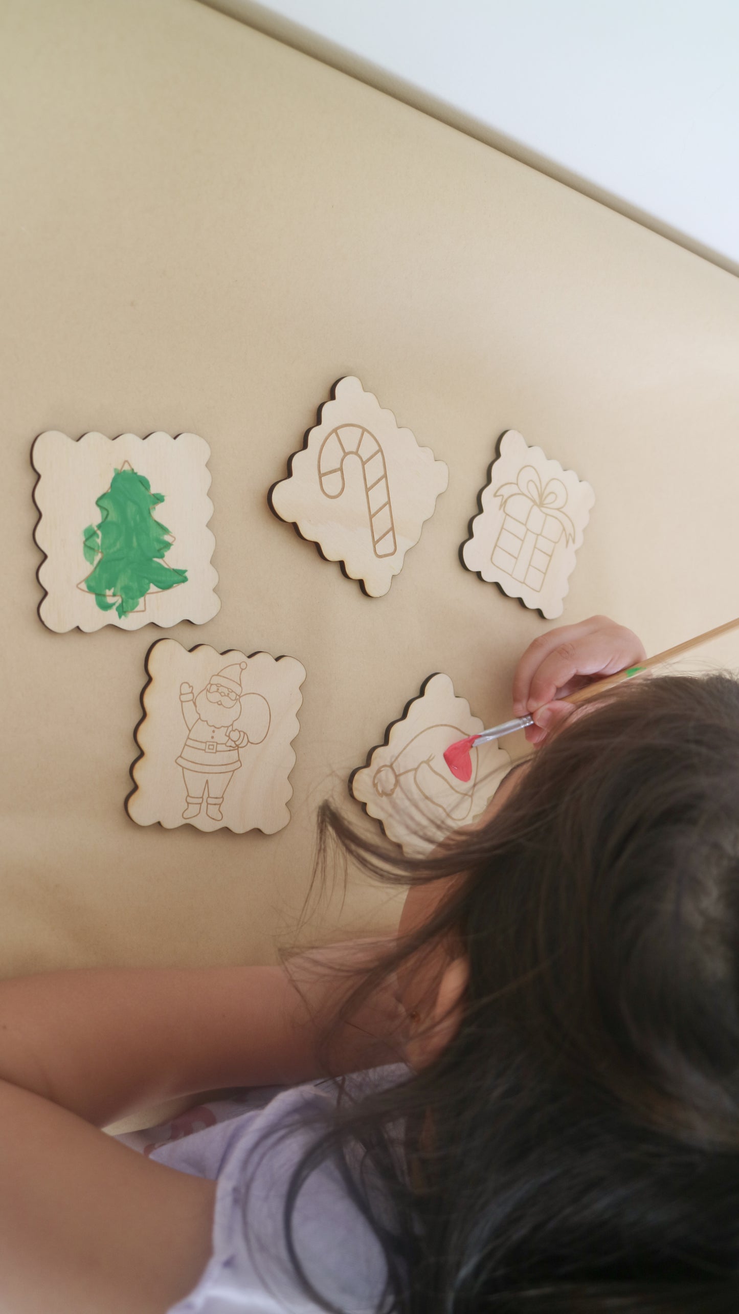 DIY Wooden Christmas Art Tiles
