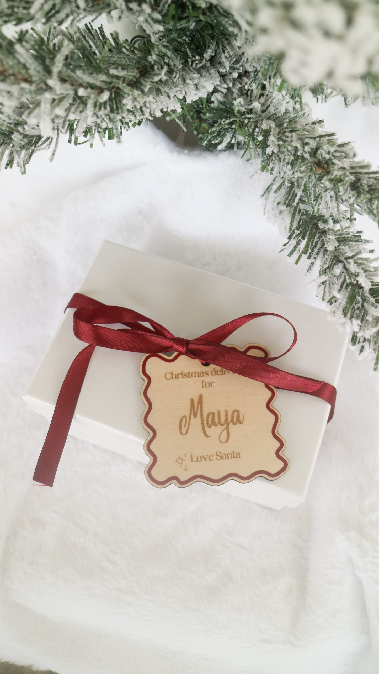 Luxury Wooden Christmas Gift Tag