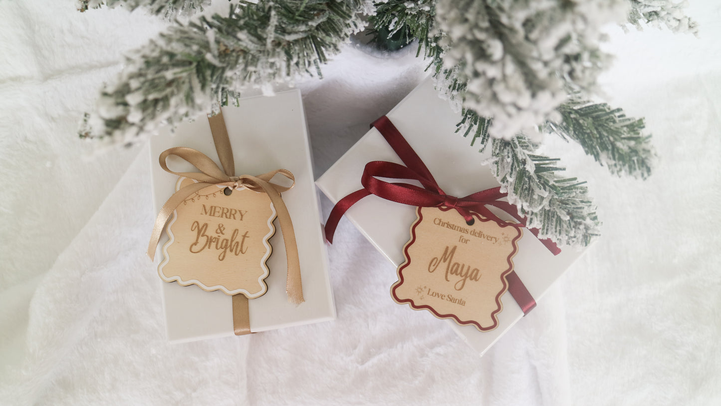 Luxury Wooden Christmas Gift Tag