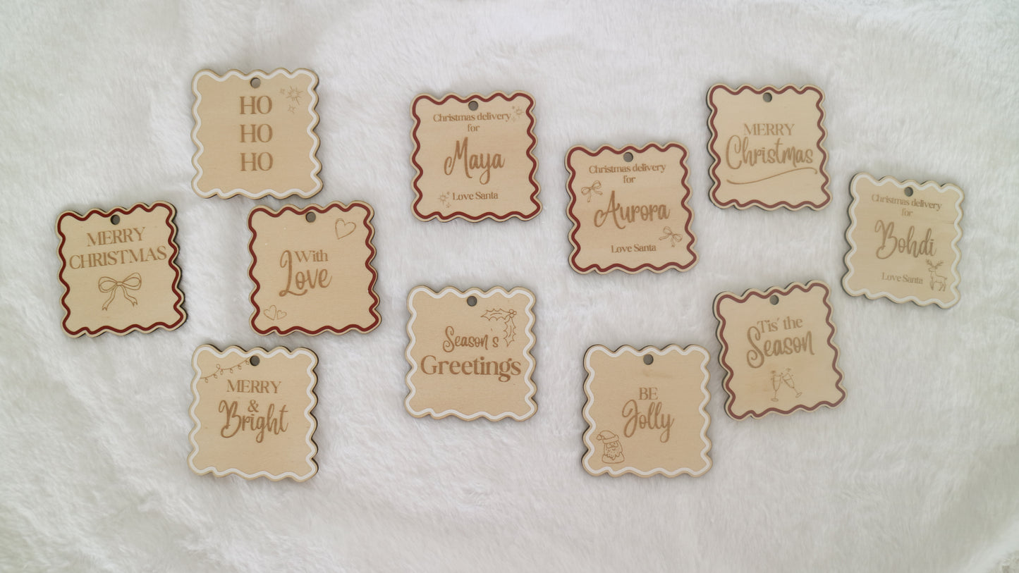 Luxury Wooden Christmas Gift Tag