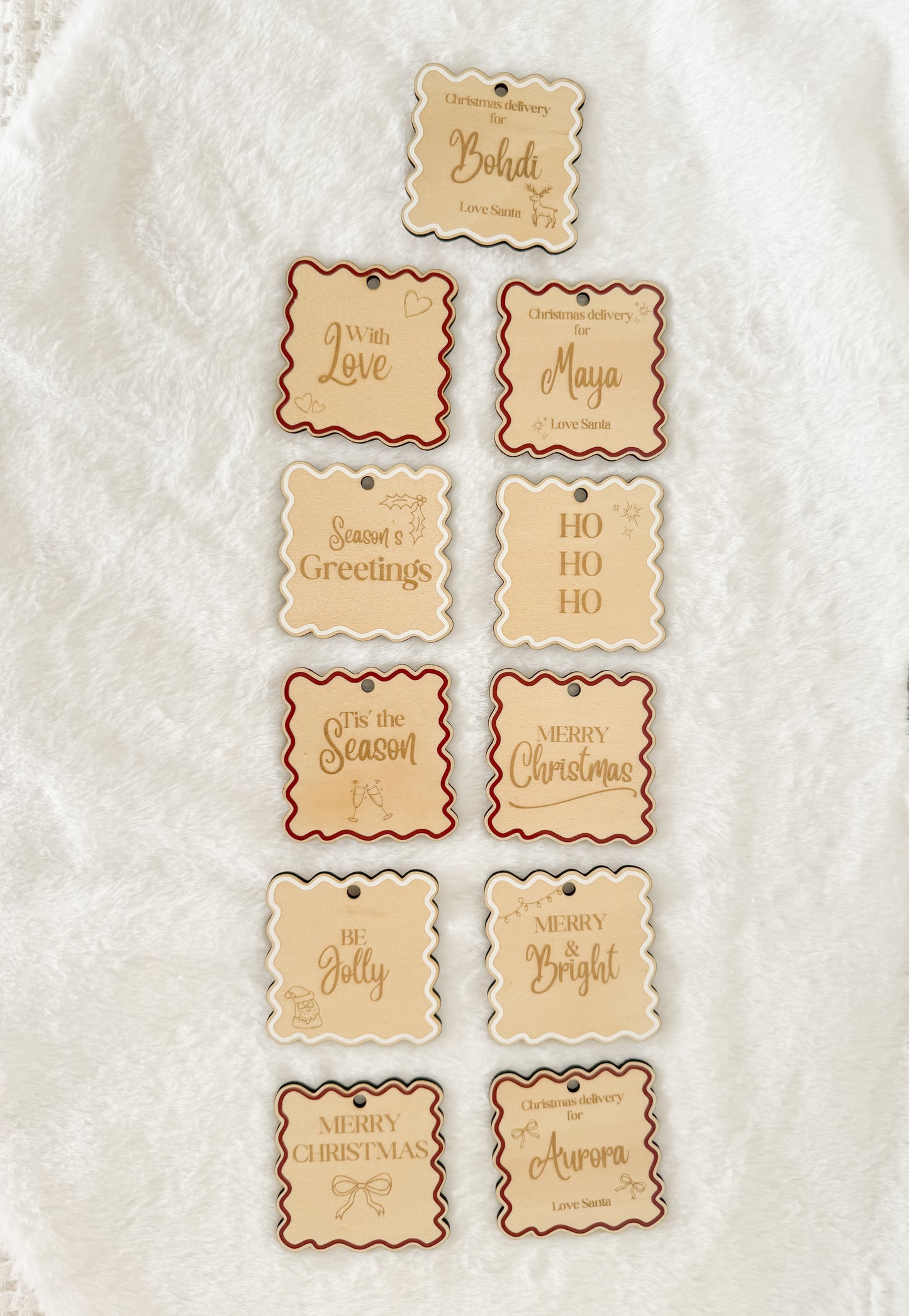 Luxury Wooden Christmas Gift Tag