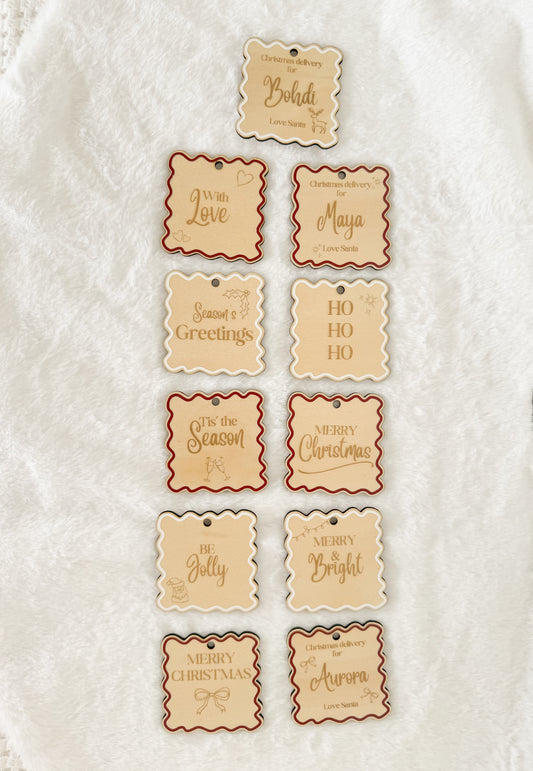 Luxury Wooden Christmas Gift Tag