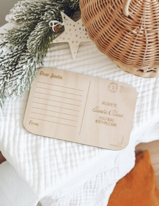 Letter To Santa Wooden Postcard | Christmas Letter