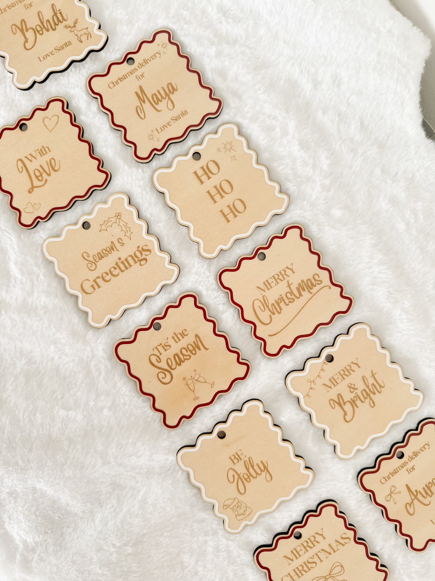 Luxury Wooden Christmas Gift Tag