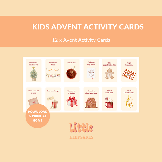 Printable Christmas Advent Calendar Activity Cards | Set of 12 Cards