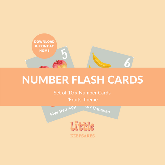 Printable Number Flash Cards 'Fruits'