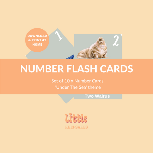 Printable Number Flash Cards 'Under The Sea'