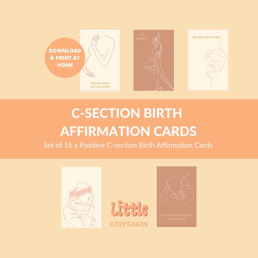 Printable C-Section Birth Affirmation Card Set