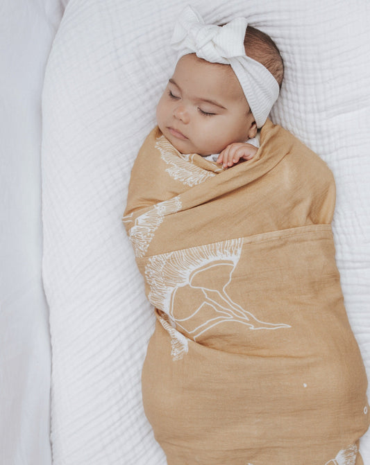 Organic Cotton Muslin Swaddle - Blossom