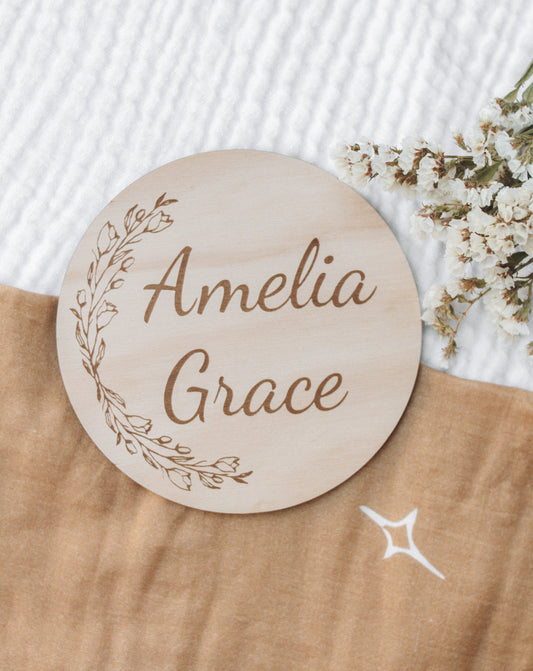 Personalised Name Plaque - Floral