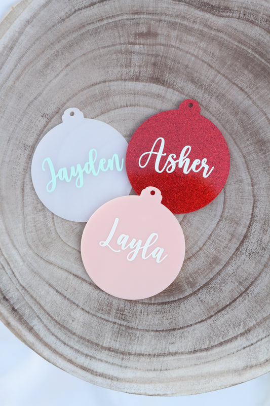 Personalised Glow In The Dark Name Bauble - Coloured