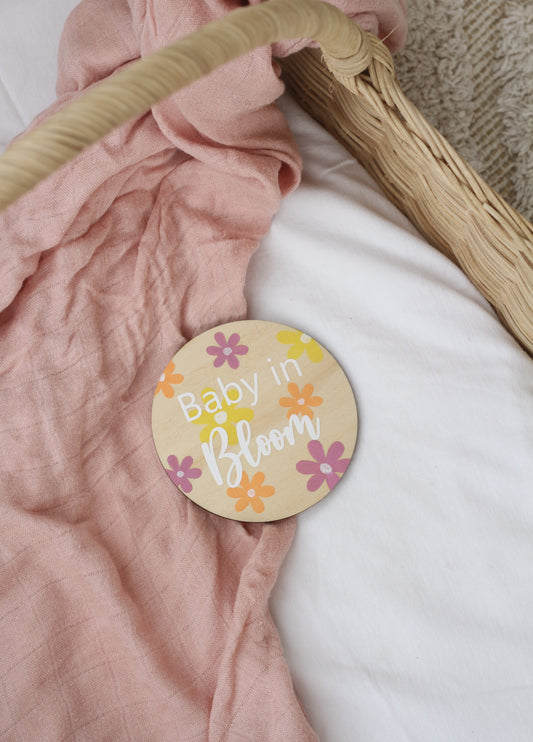 Baby In Bloom Pregnancy Announcement Disc