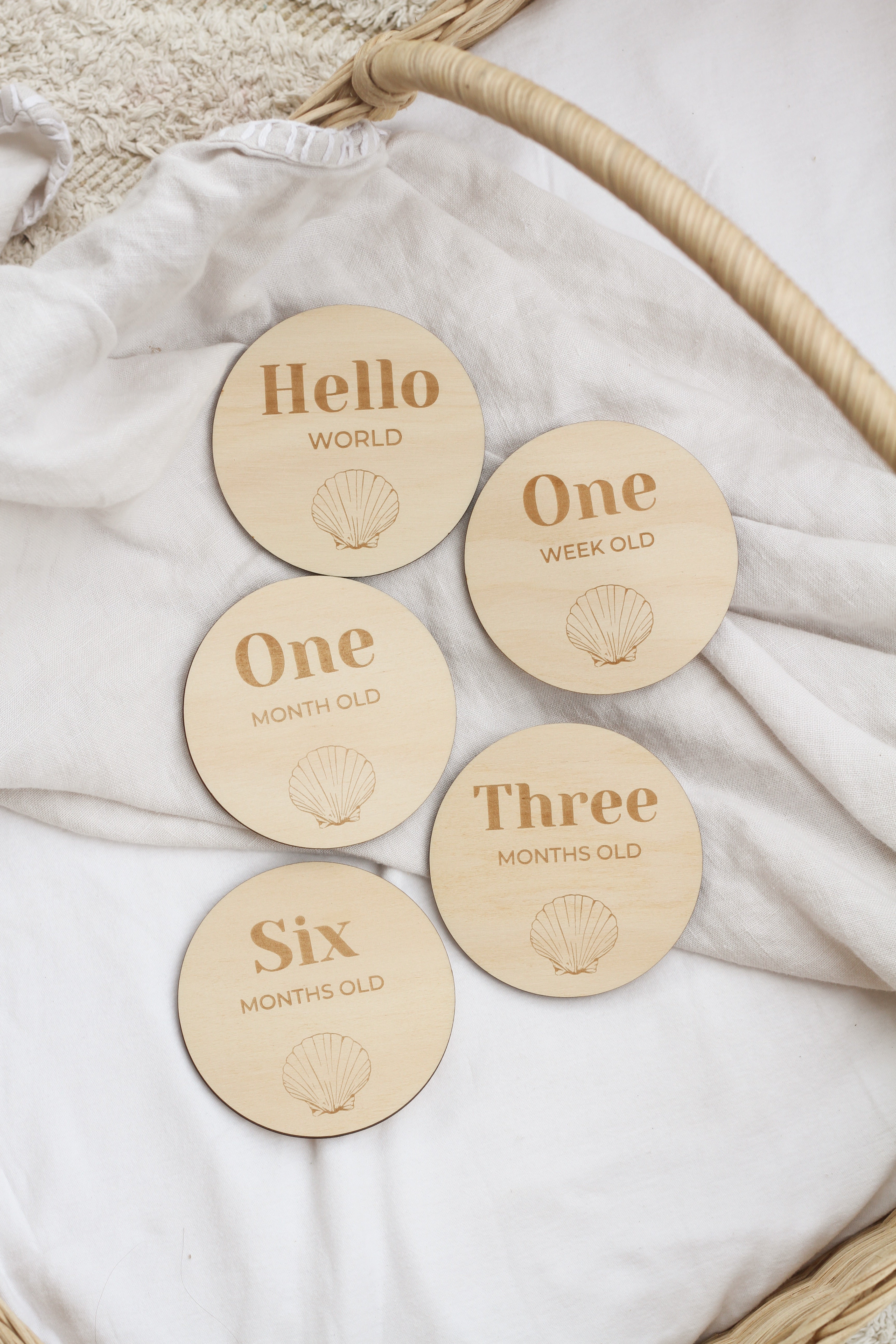 Discos Shell Shell Milestone Disc Set of 5 – Little Keepsakes