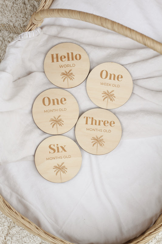 Palm Tree Milestone Disc Set of 5