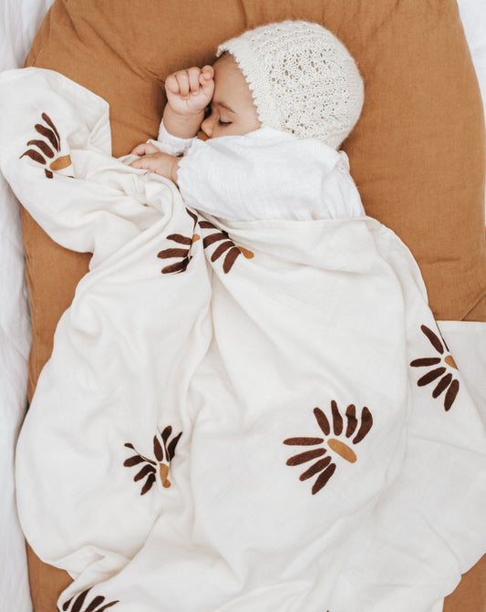 Organic Cotton Muslin Swaddle - Native