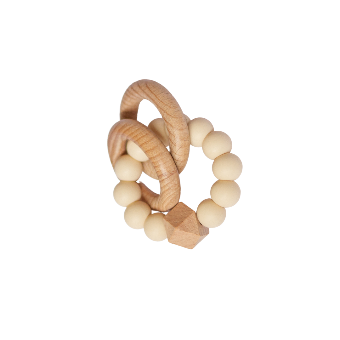 Rattle Teether - Cream – Little Keepsakes
